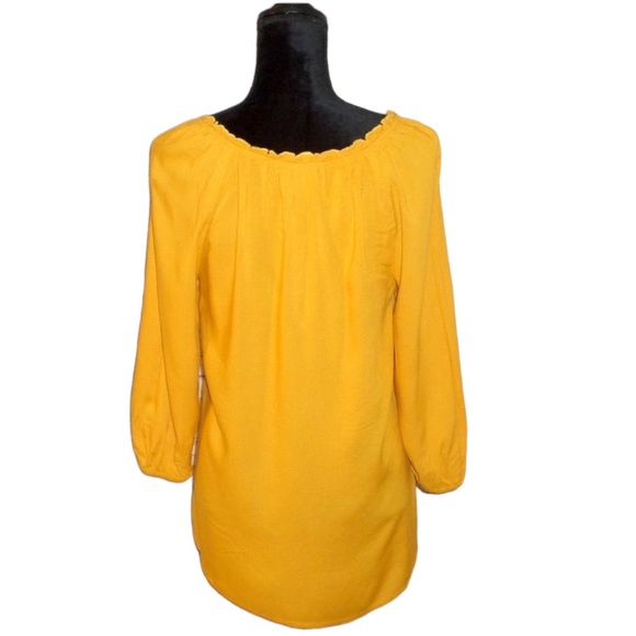 St. John’s Bay Yellow Embroidered Floral Boho Top - Women’s Small - Picture 3 of 7